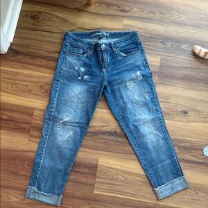 Universal Thread Ripped Blue Ankle Jeans